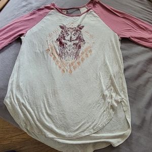 Elbow crop comfy owl shirt